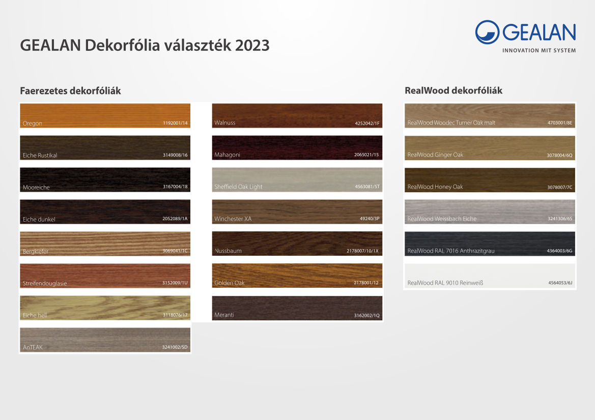 GEALAN dekorfólia 2023. fa erezetes